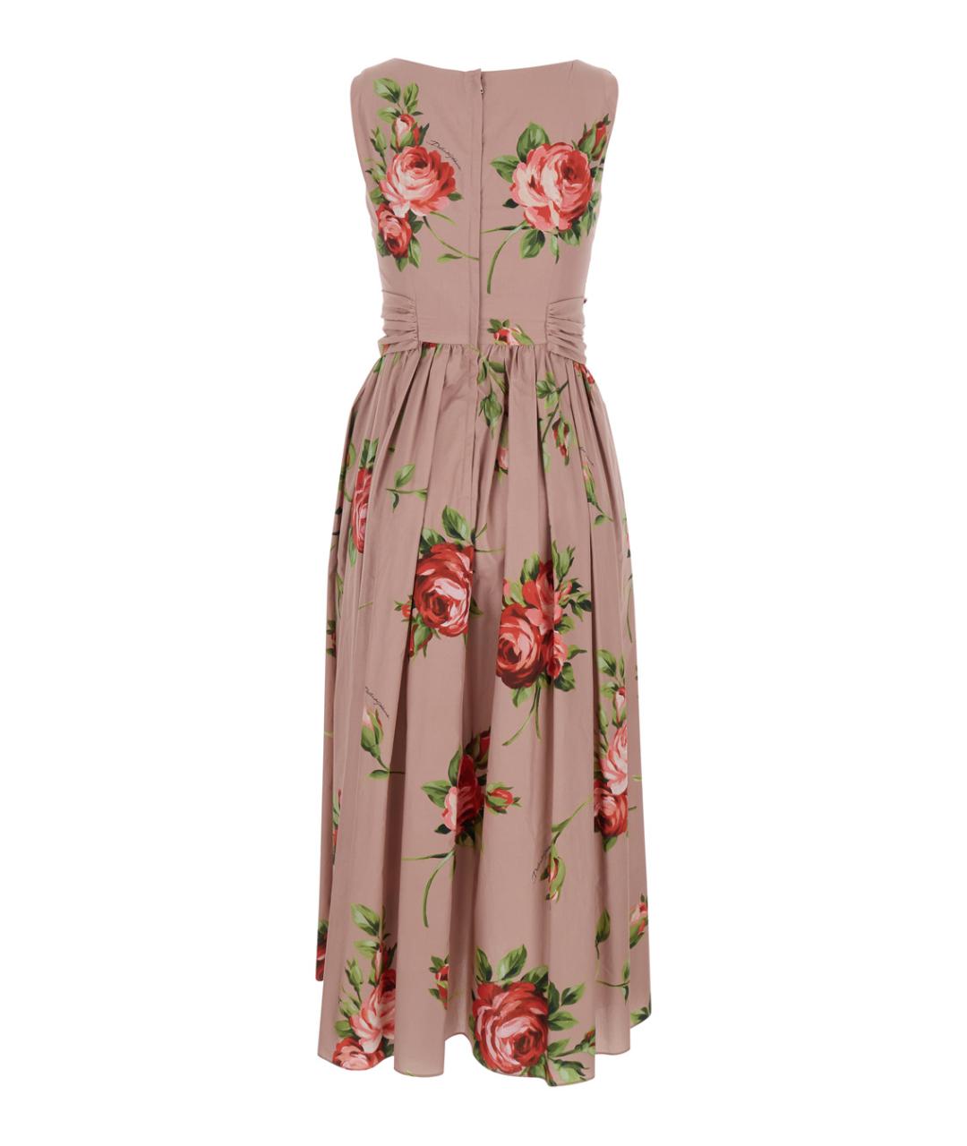 DOLCE&GABBANA Розовое хлопковое повседневное платье, фото 2