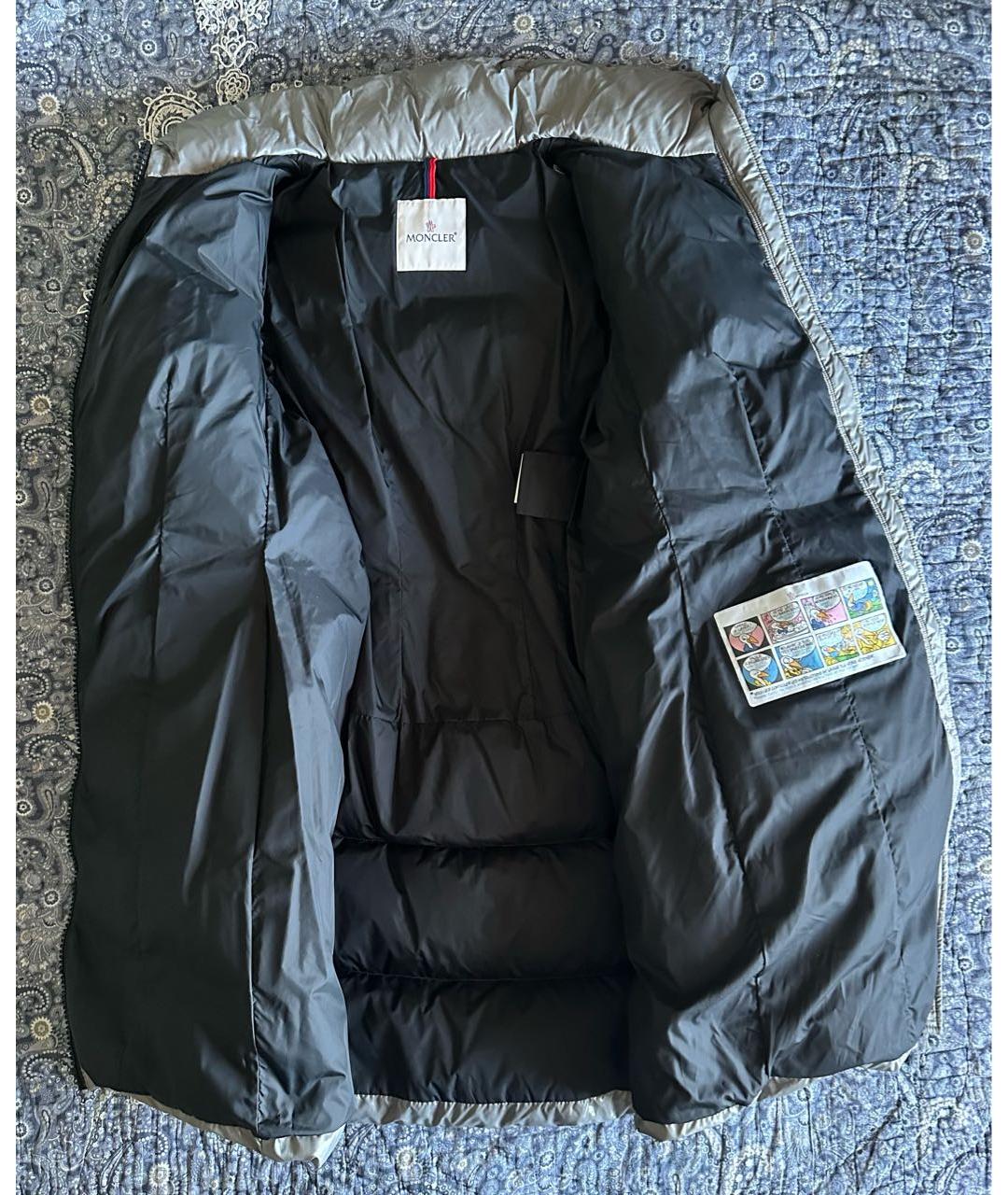 MONCLER Серый полиамидовый пуховик, фото 3