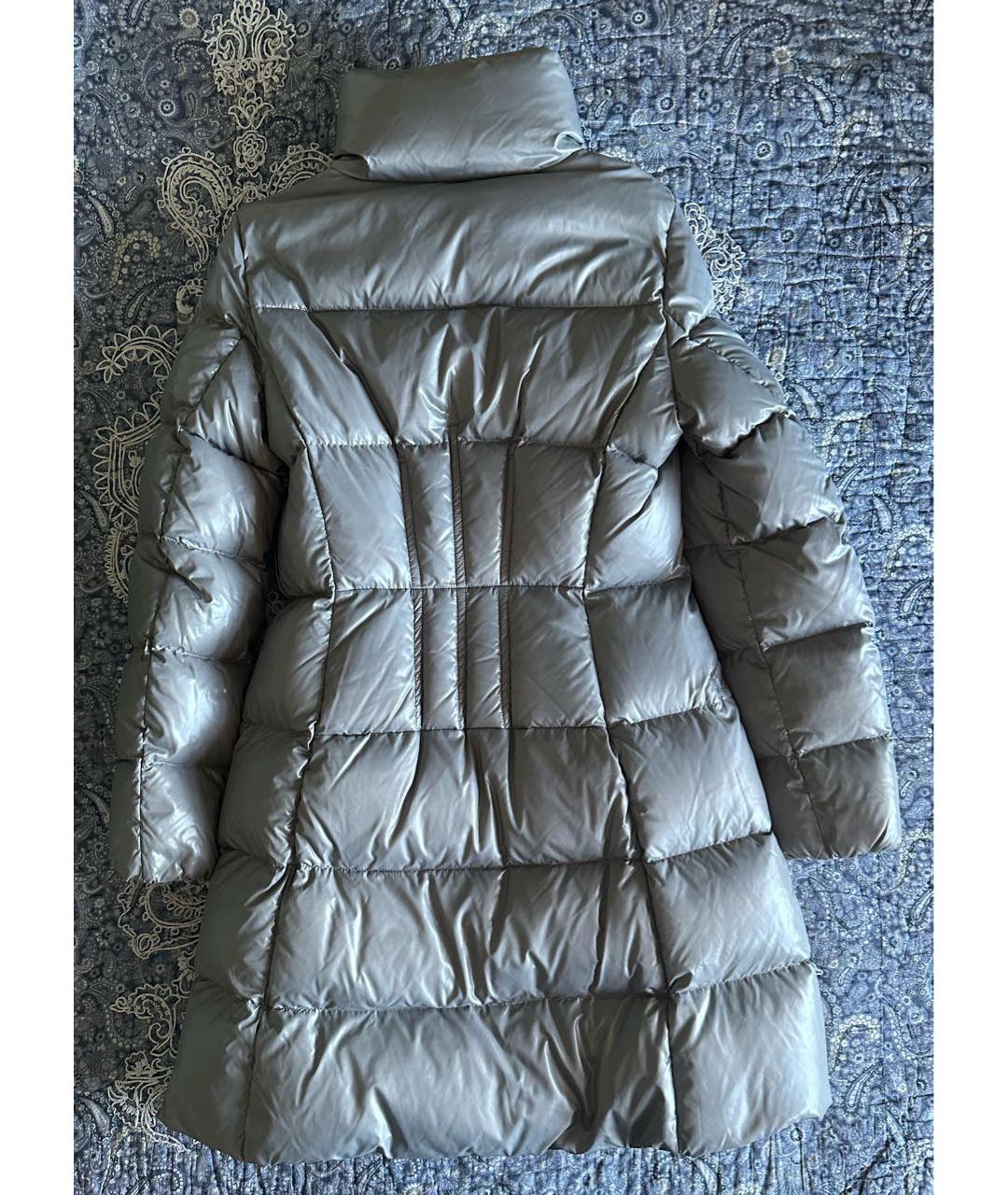 MONCLER Серый полиамидовый пуховик, фото 2