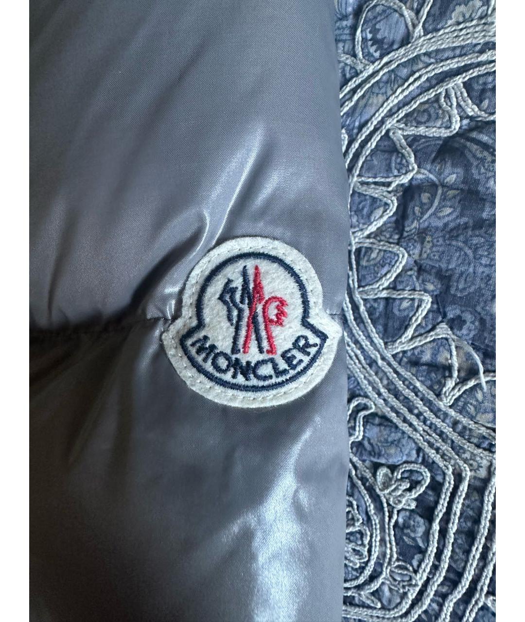 MONCLER Серый полиамидовый пуховик, фото 4