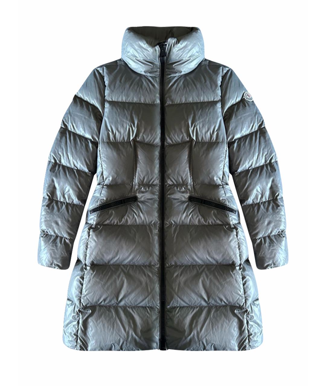 MONCLER Серый полиамидовый пуховик, фото 1