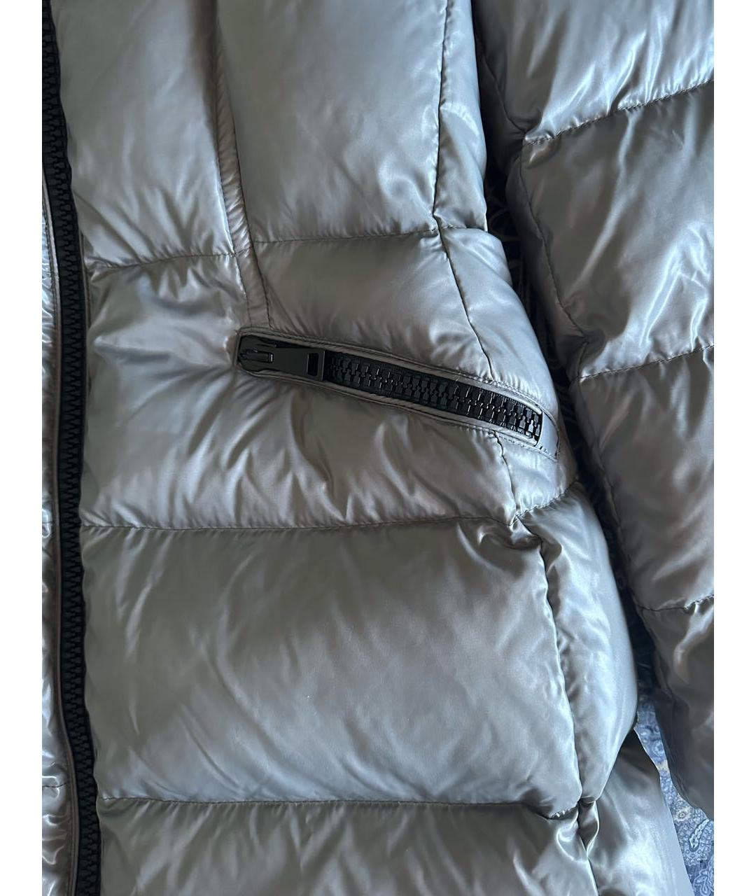 MONCLER Серый полиамидовый пуховик, фото 5
