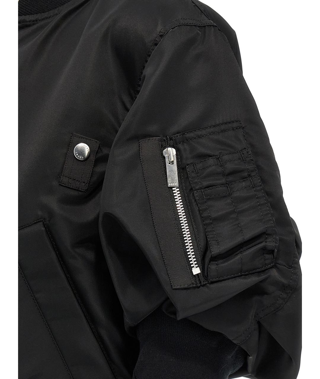 SACAI Черная полиамидовая куртка, фото 4