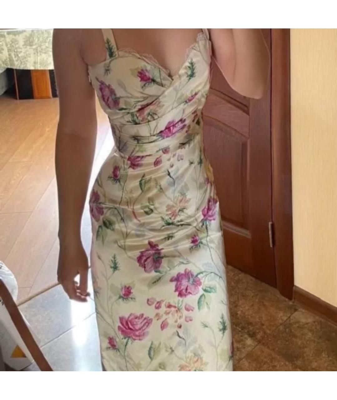 CHRISTIAN DIOR Мульти шелковое коктейльное платье, фото 6