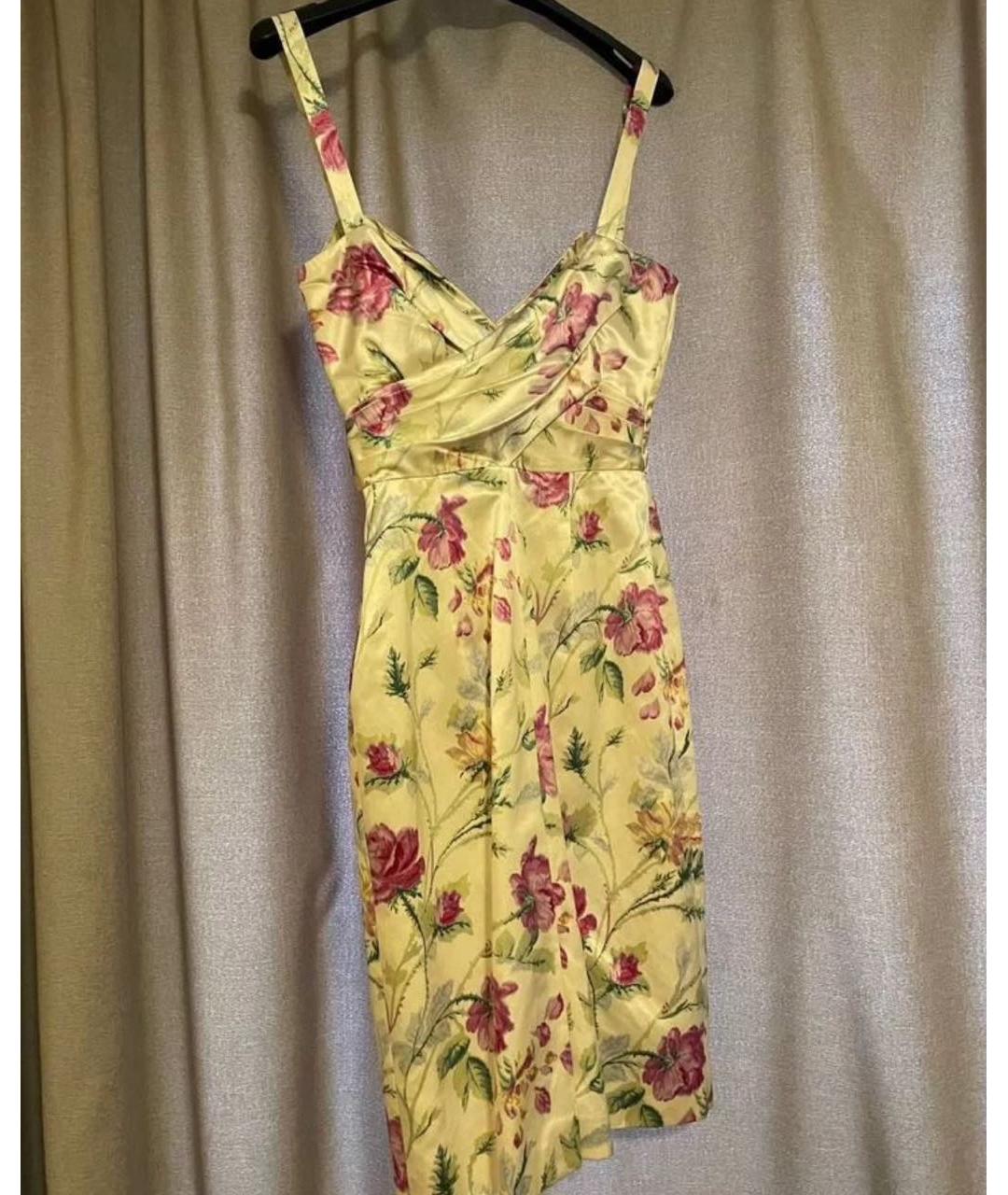 CHRISTIAN DIOR Мульти шелковое коктейльное платье, фото 2