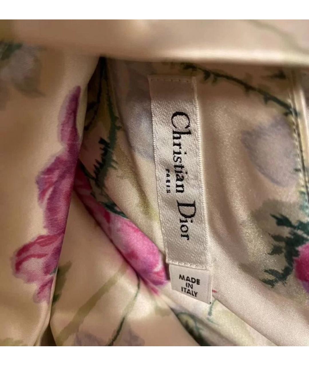 CHRISTIAN DIOR Мульти шелковое коктейльное платье, фото 3