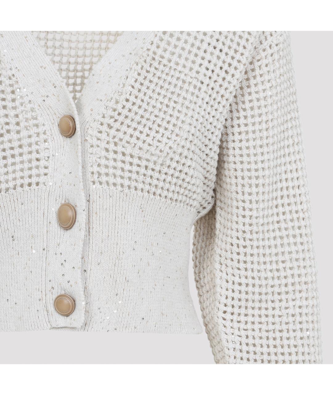 BRUNELLO CUCINELLI Белый хлопковый кардиган, фото 5