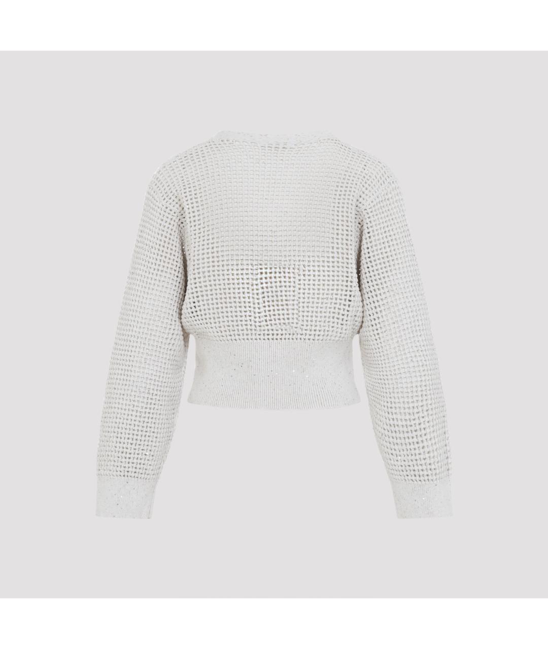 BRUNELLO CUCINELLI Белый хлопковый кардиган, фото 3