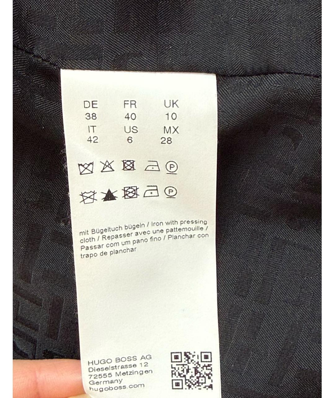 HUGO BOSS Черный ацетатный жакет/пиджак, фото 6