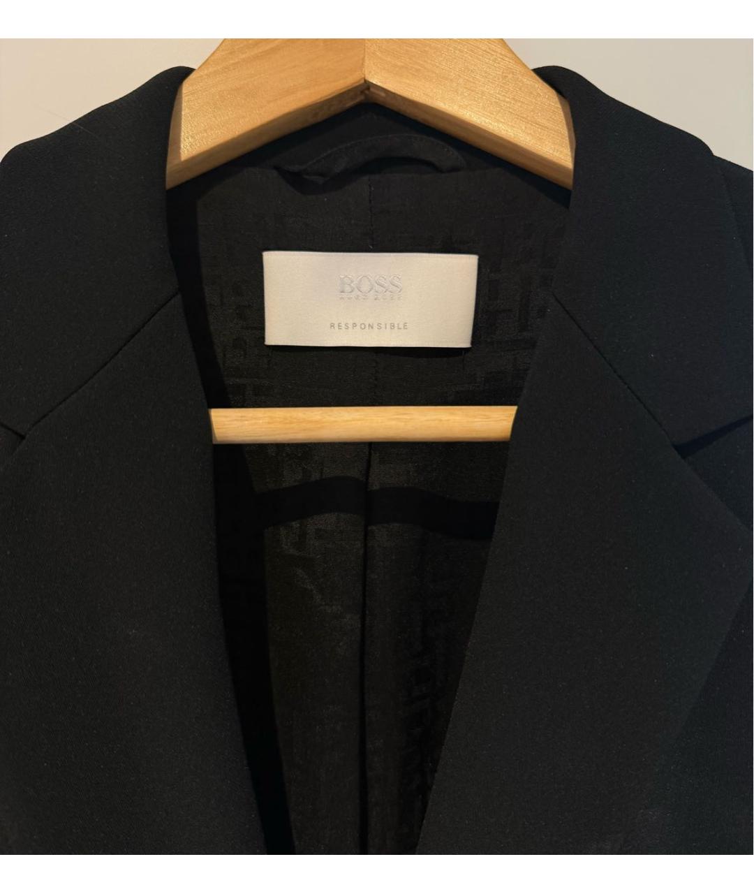 HUGO BOSS Черный ацетатный жакет/пиджак, фото 3