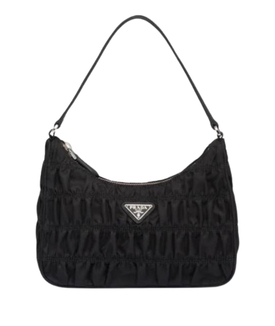 PRADA Черная тканевая сумка с короткими ручками, фото 1