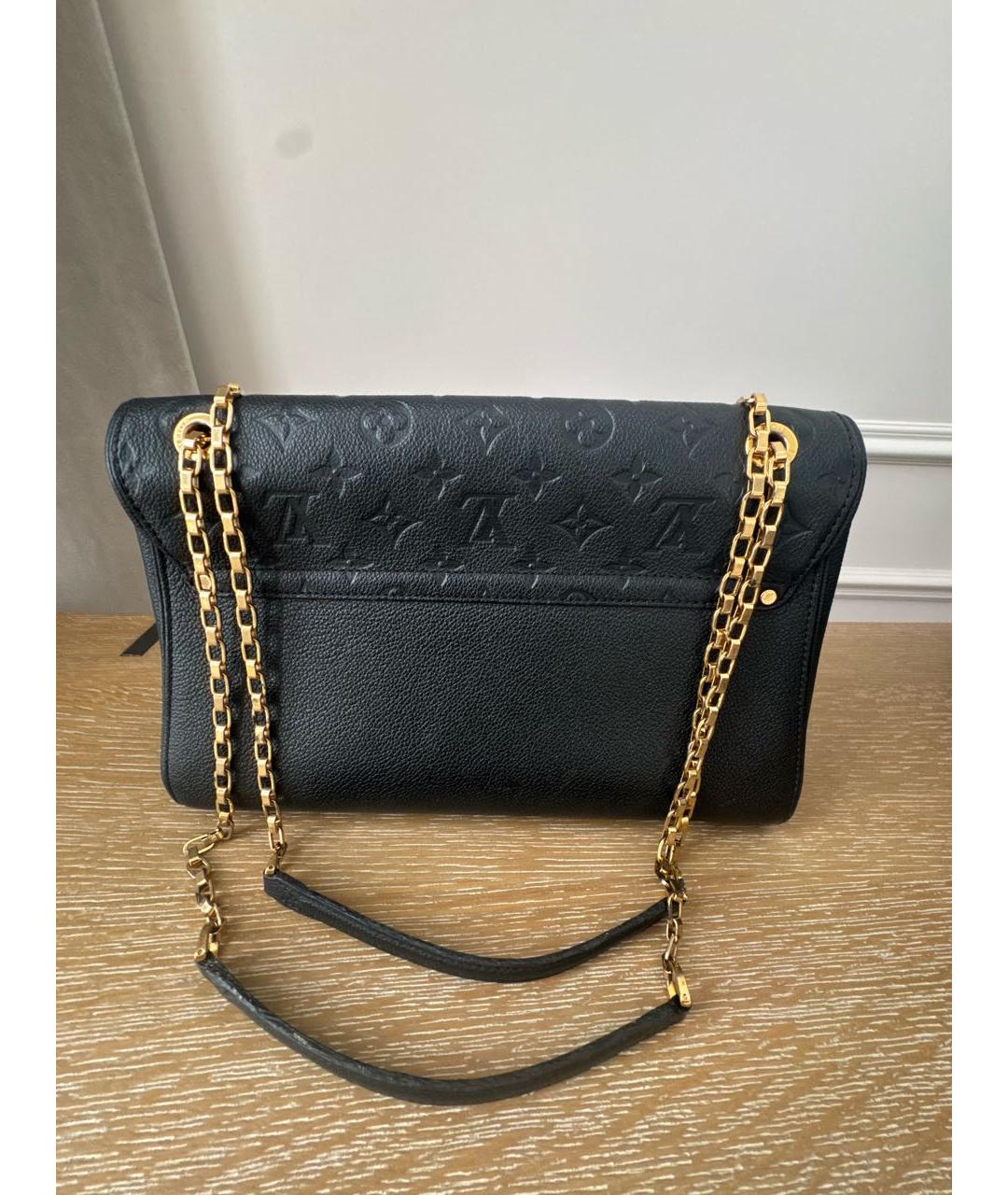 LOUIS VUITTON Черная кожаная сумка через плечо, фото 3