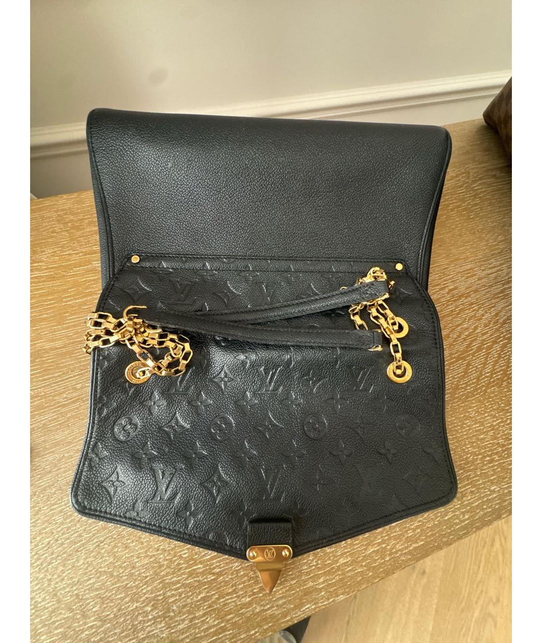 LOUIS VUITTON Черная кожаная сумка через плечо, фото 8