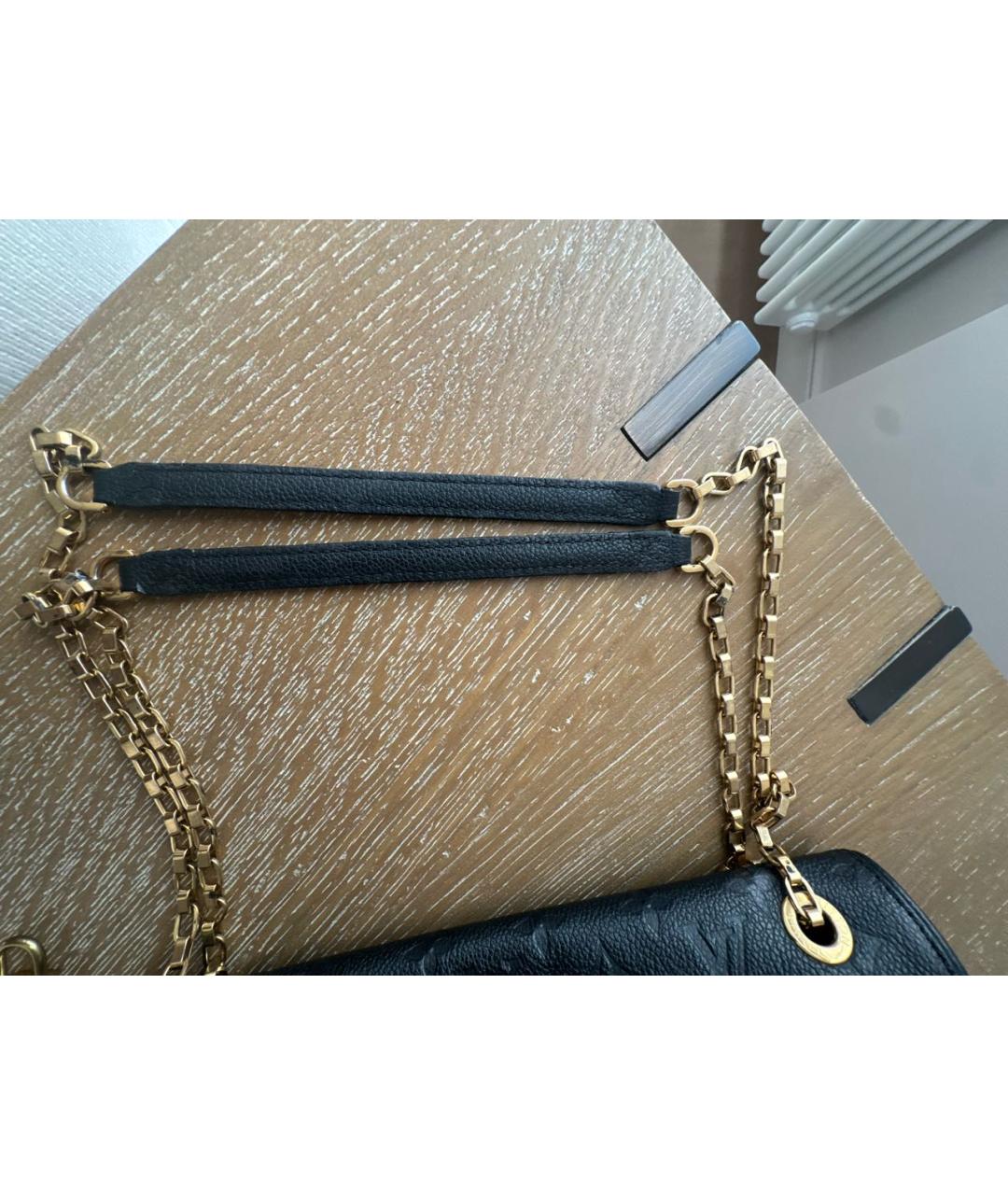 LOUIS VUITTON Черная кожаная сумка через плечо, фото 7