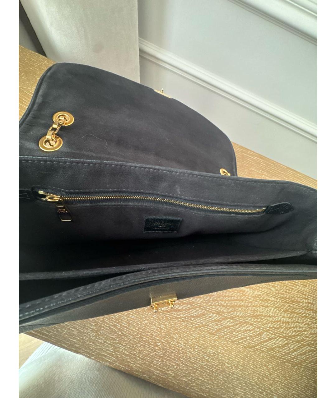 LOUIS VUITTON Черная кожаная сумка через плечо, фото 4