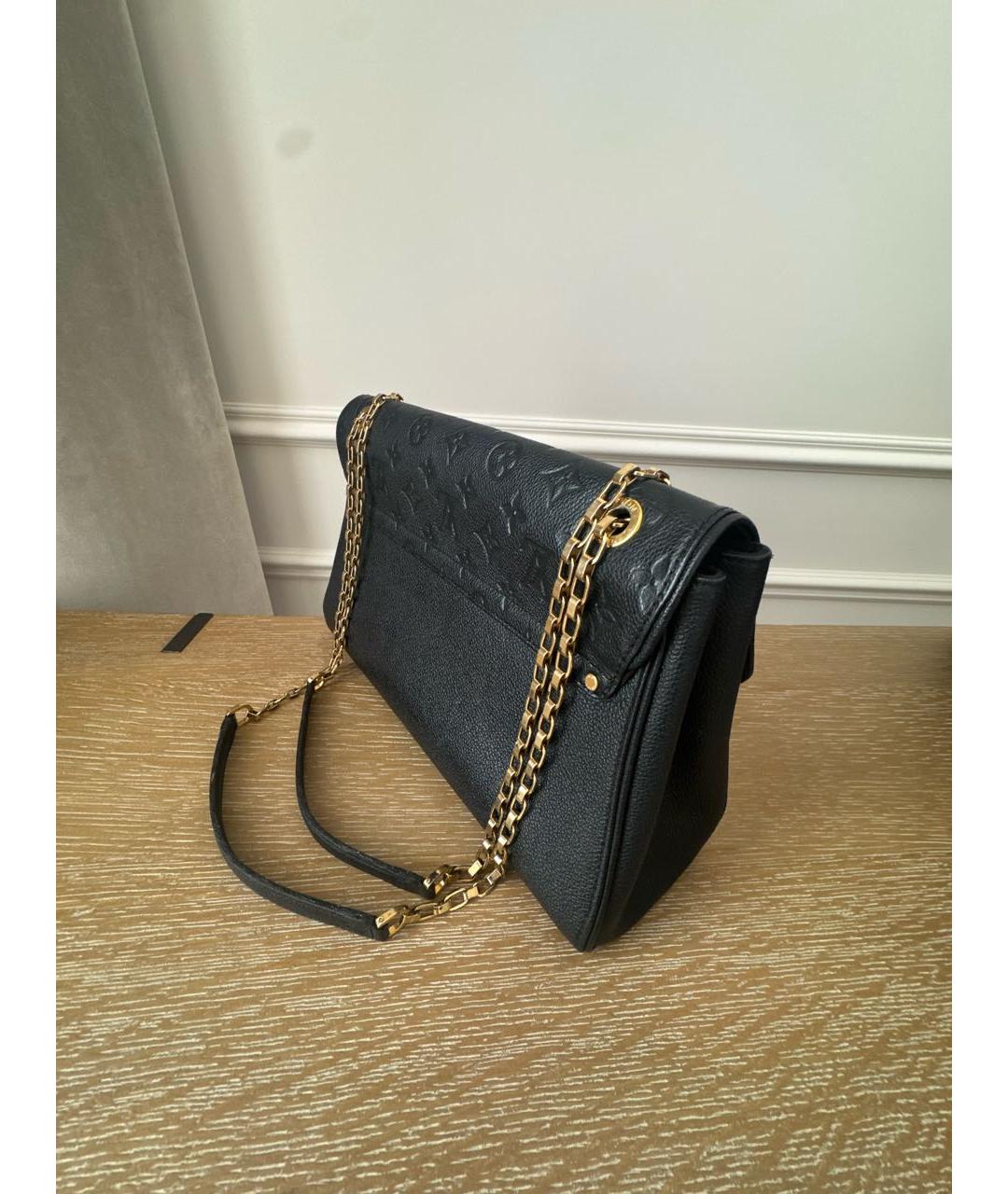 LOUIS VUITTON Черная кожаная сумка через плечо, фото 2