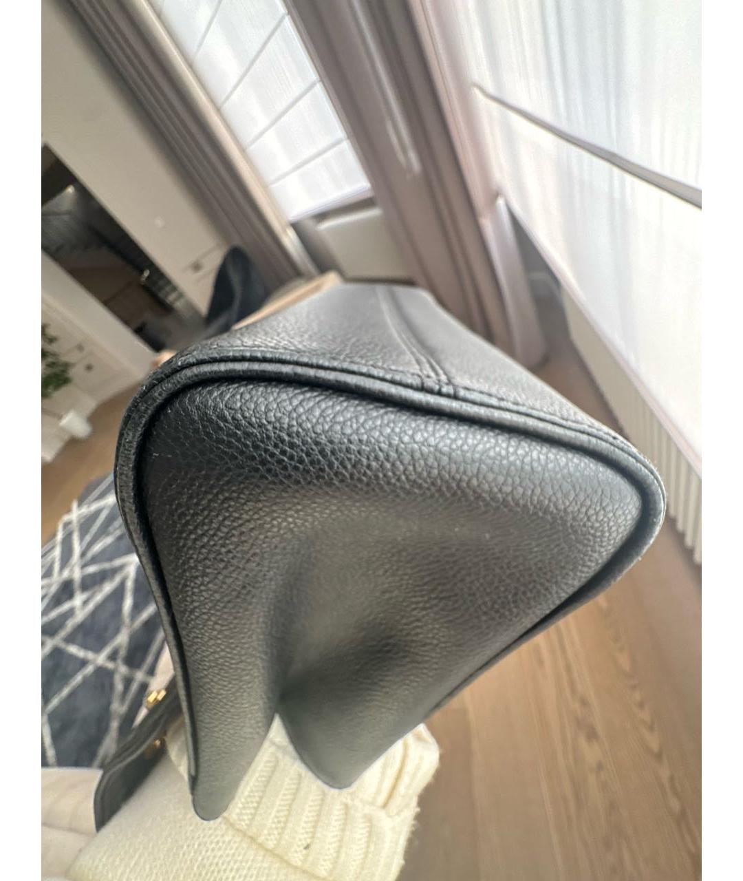 LOUIS VUITTON Черная кожаная сумка через плечо, фото 6