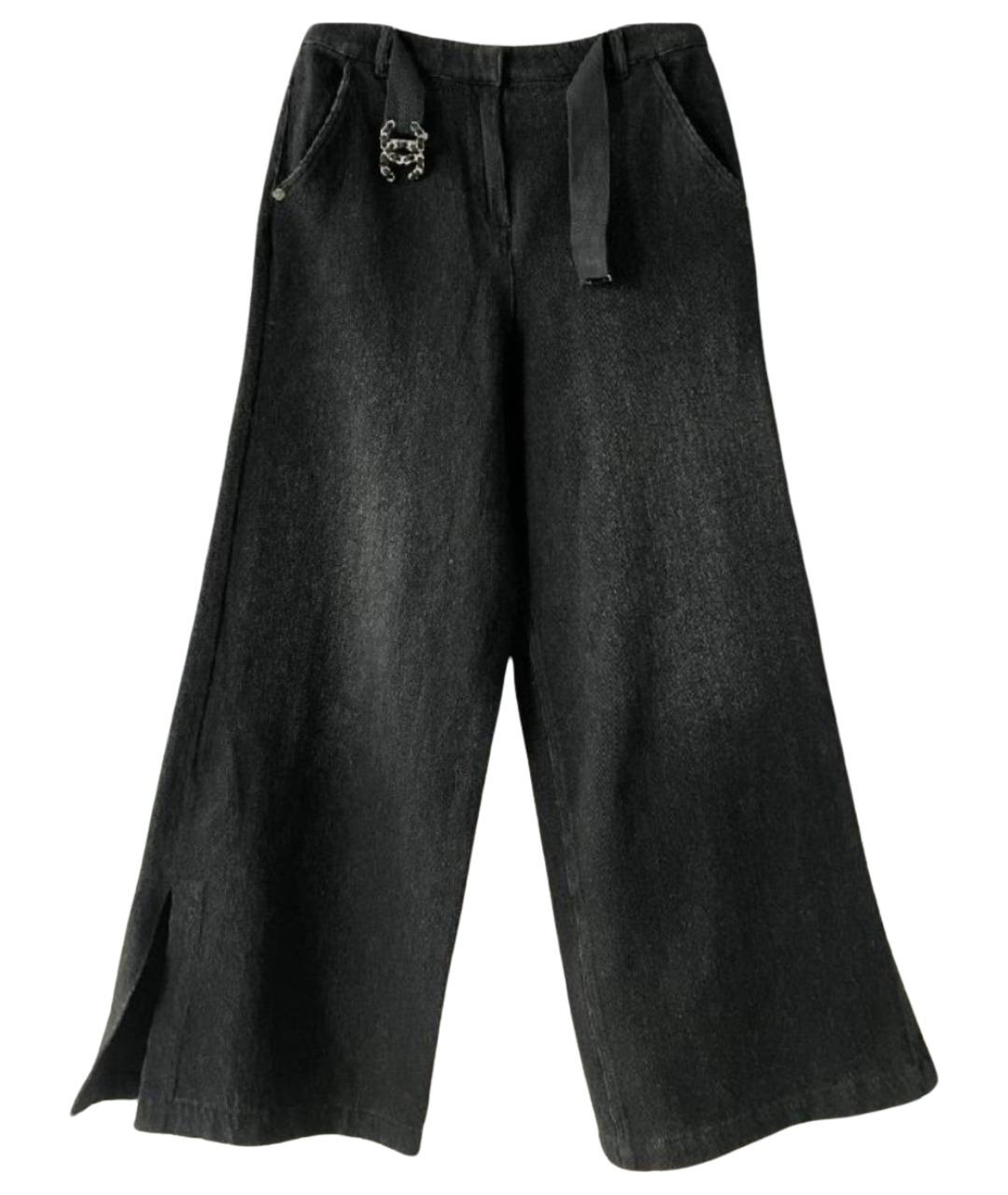 CHANEL Черные хлопковые джинсы клеш, фото 1