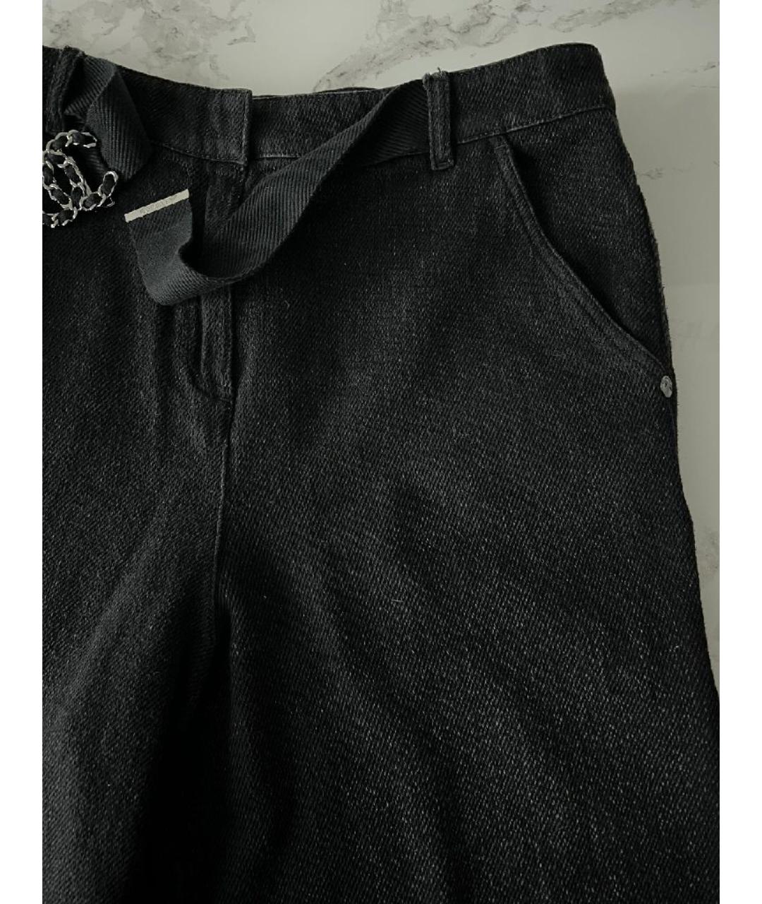 CHANEL Черные хлопковые джинсы клеш, фото 6