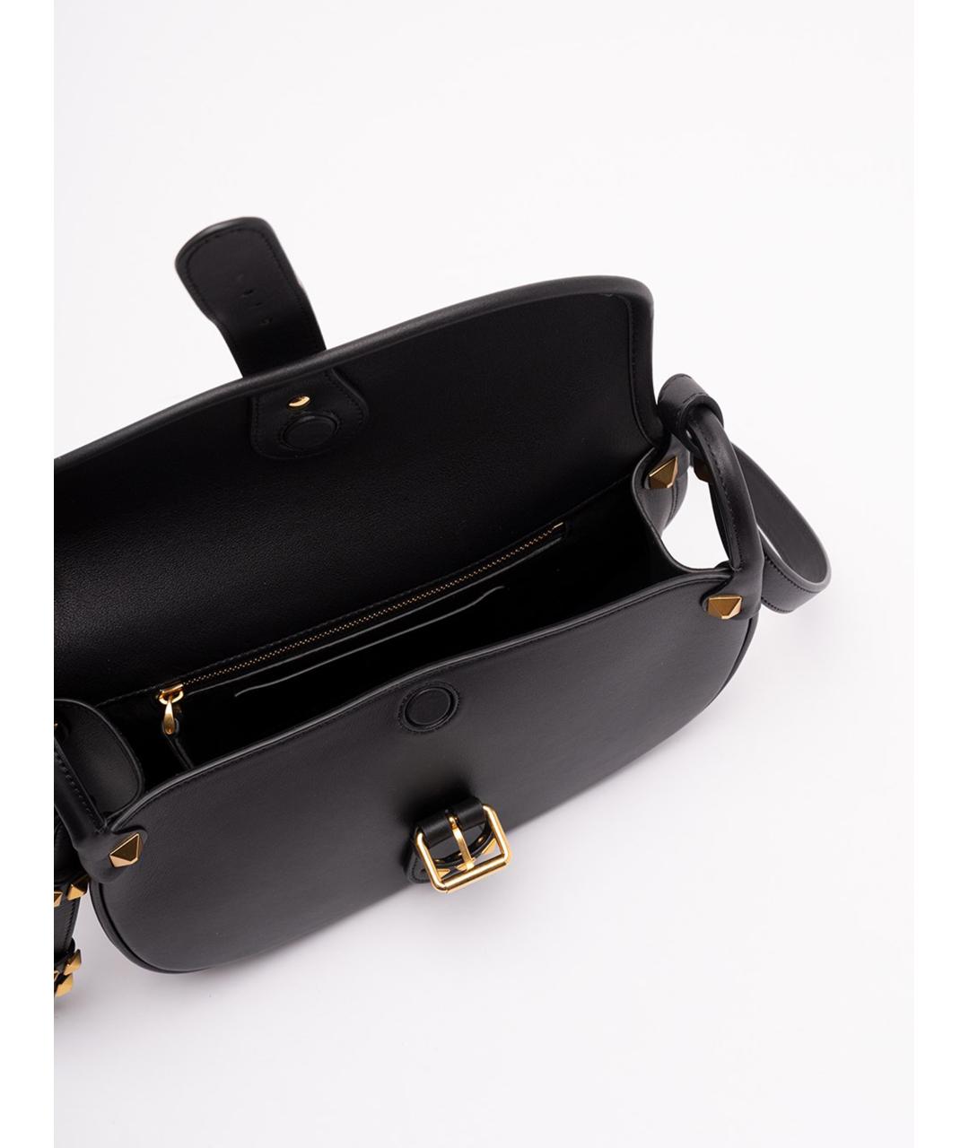 VALENTINO Черная кожаная сумка через плечо, фото 5