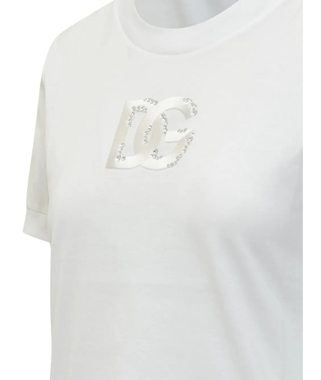 DOLCE&GABBANA Белая хлопковая футболка, фото 3