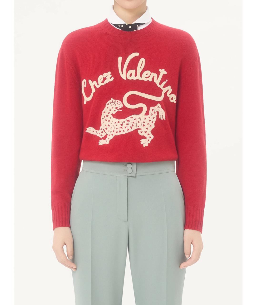 VALENTINO Красный шерстяной джемпер / свитер, фото 2