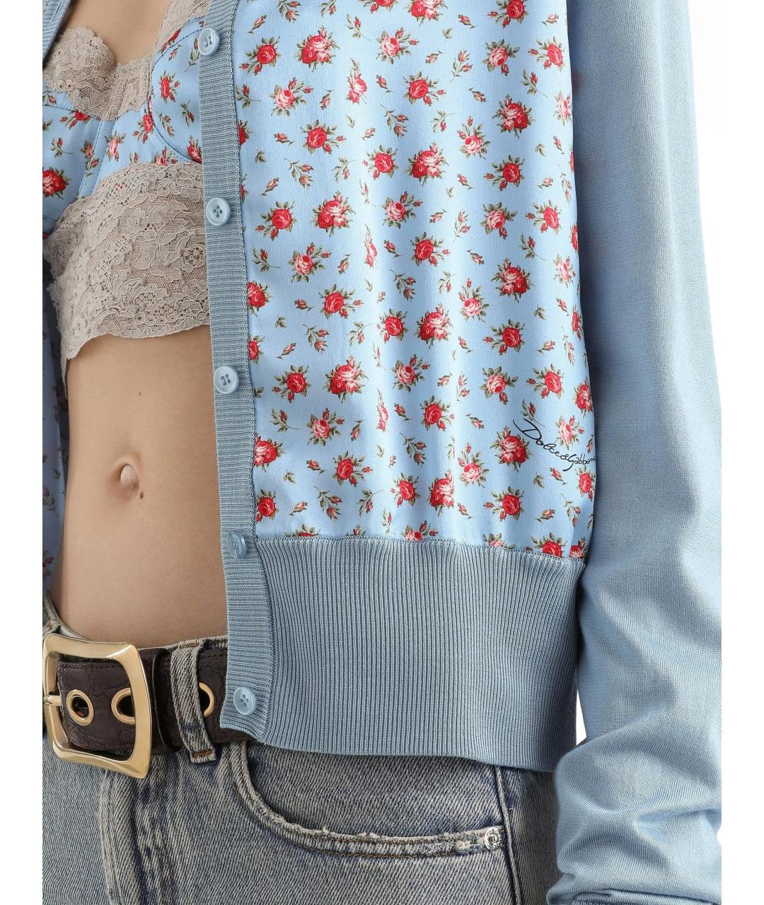 DOLCE&GABBANA Синий шелковый кардиган, фото 5