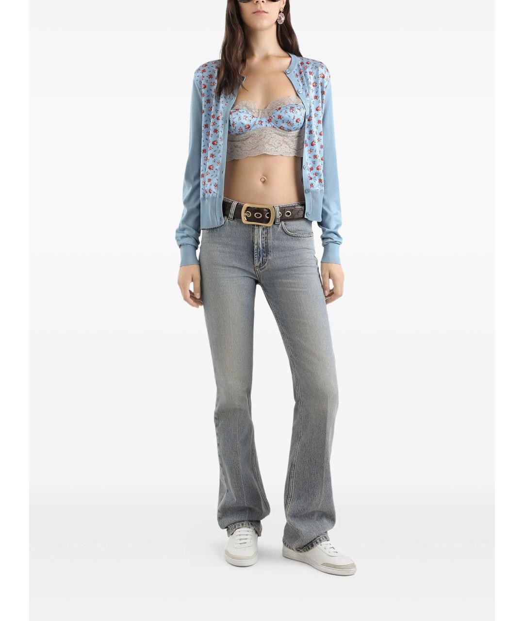 DOLCE&GABBANA Синий шелковый кардиган, фото 2