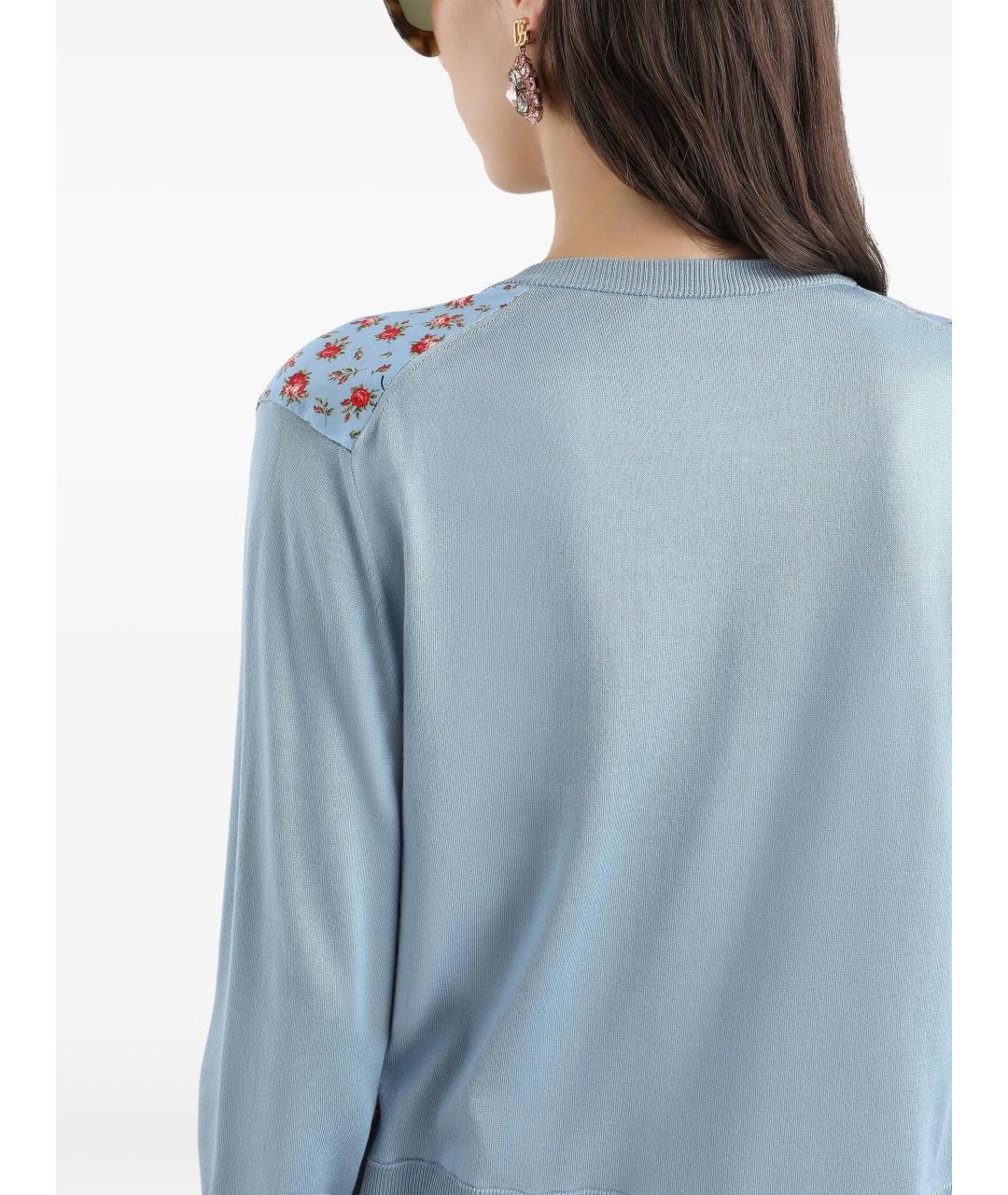 DOLCE&GABBANA Синий шелковый кардиган, фото 4