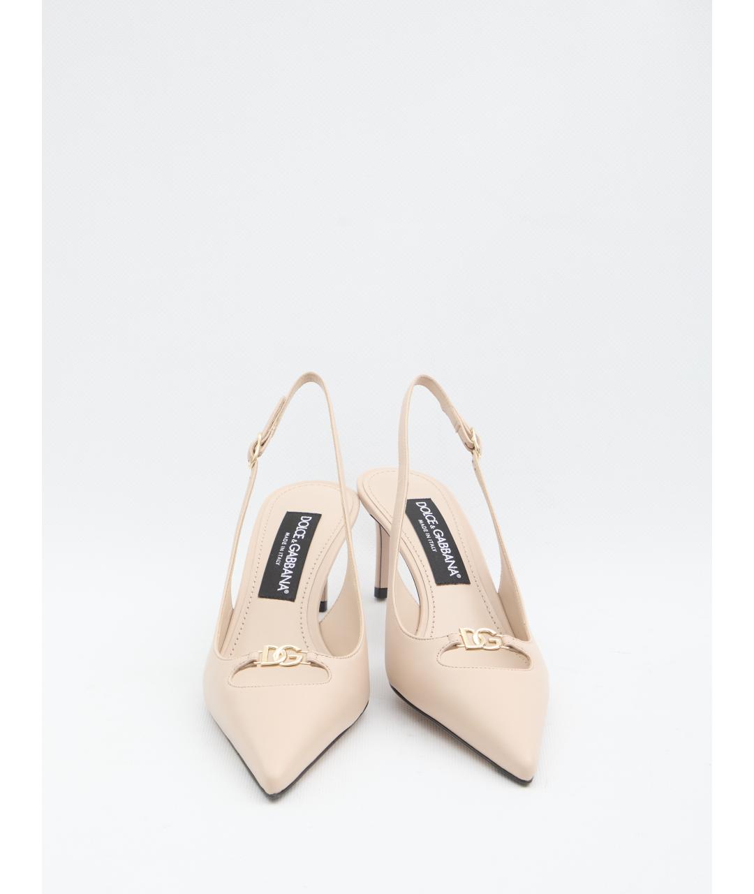 DOLCE&GABBANA Желтые кожаные туфли, фото 5