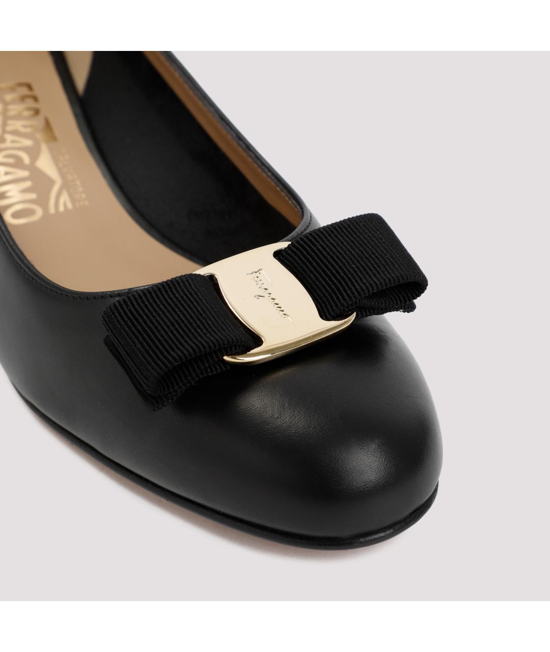 FERRAGAMO Черные кожаные туфли, фото 5