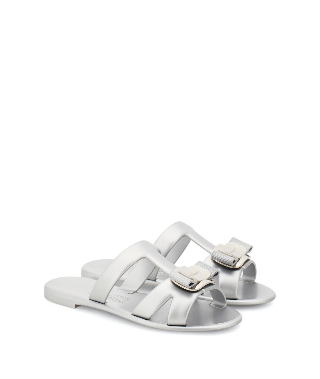 FERRAGAMO Серебряные сандалии, фото 2
