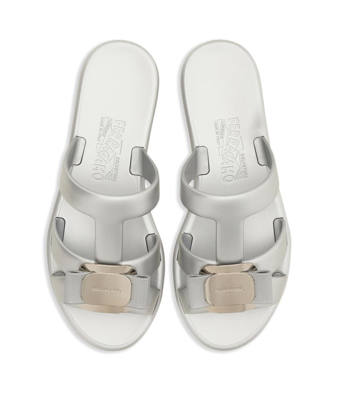 FERRAGAMO Серебряные сандалии, фото 4