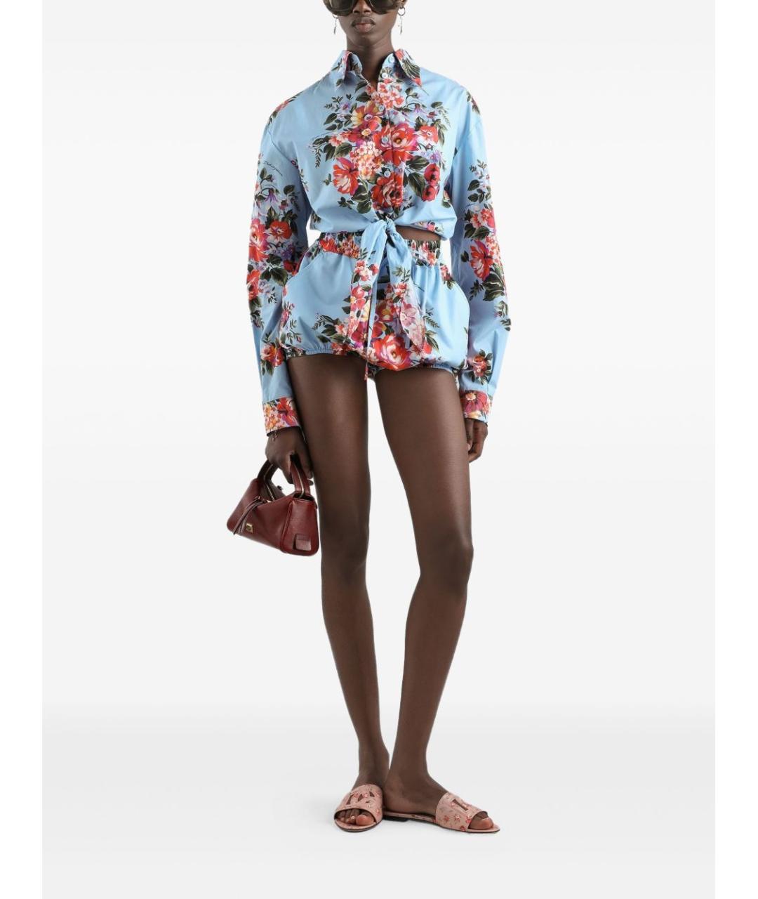 DOLCE&GABBANA Синяя хлопковая рубашка, фото 2