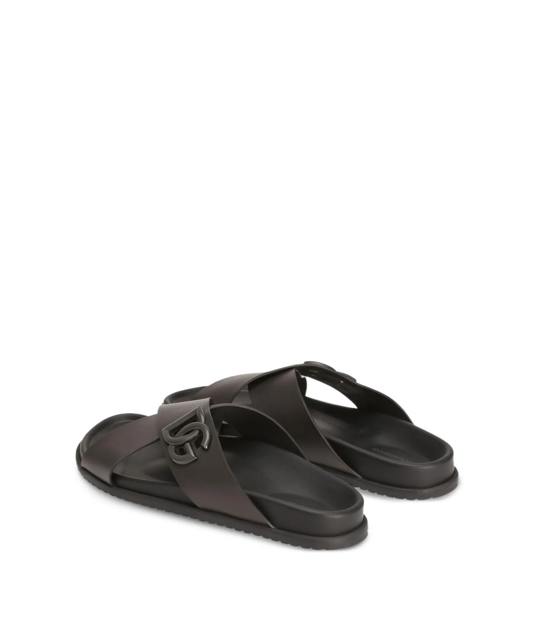 DOLCE&GABBANA Коричневые кожаные сандалии, фото 3