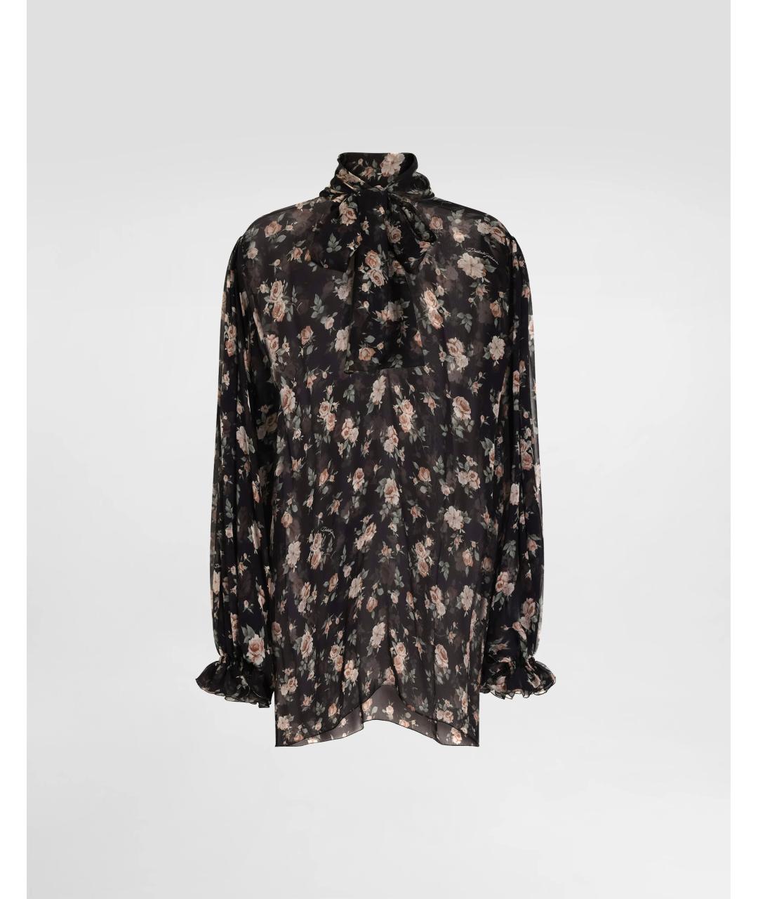 DOLCE&GABBANA Черная шелковая блузы, фото 6