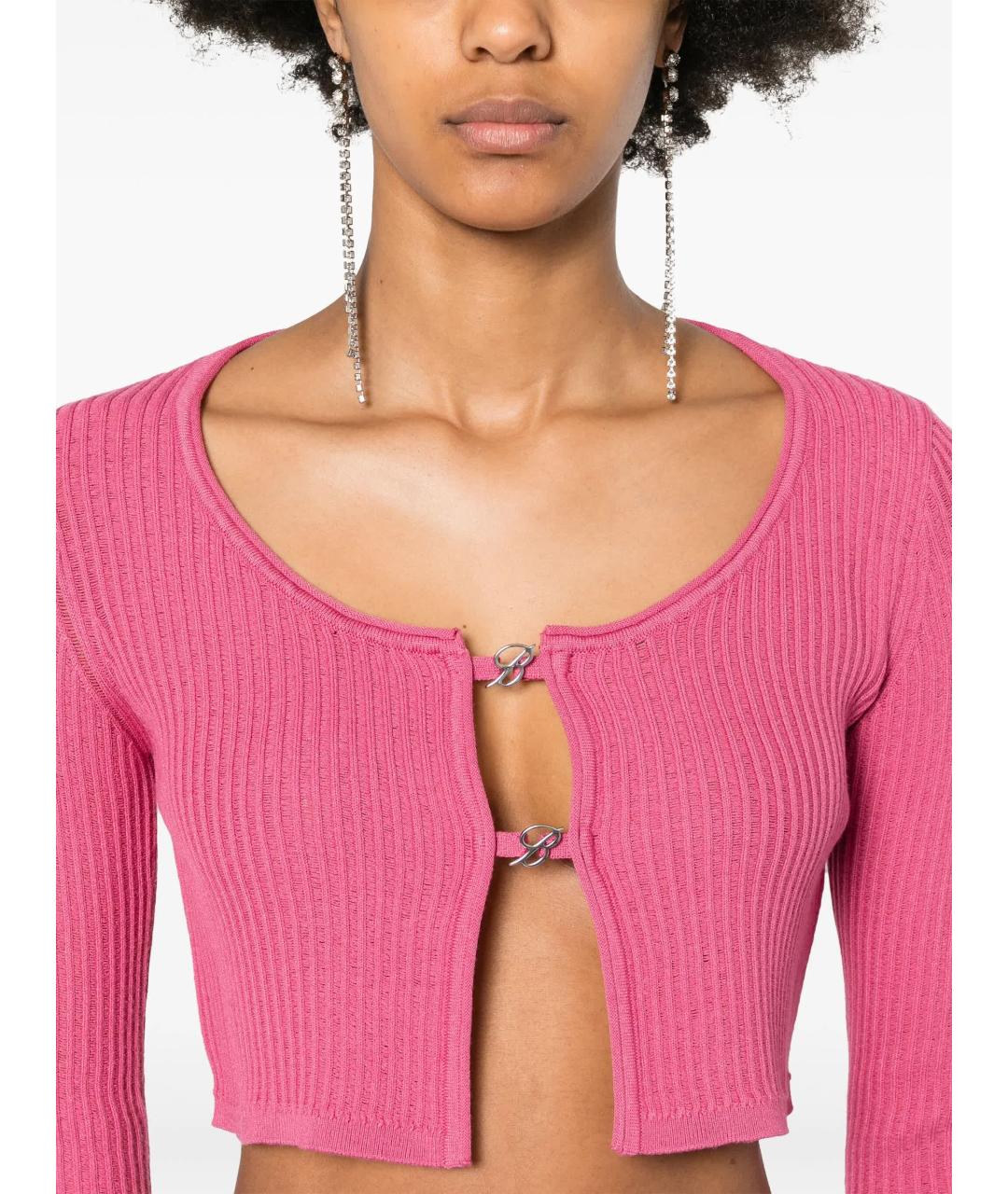 BLUMARINE Розовый вискозный кардиган, фото 5