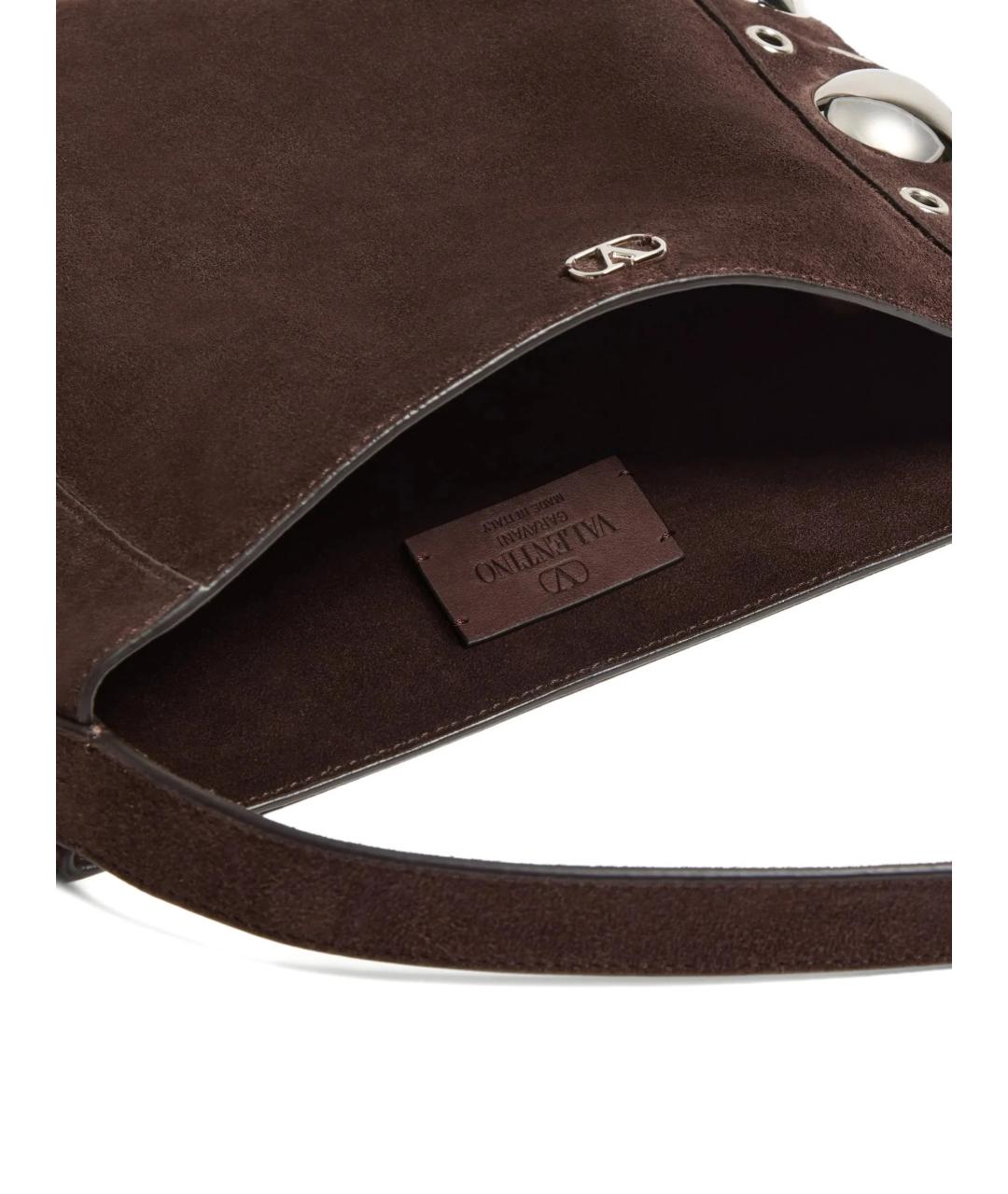 VALENTINO Коричневая кожаная сумка через плечо, фото 2
