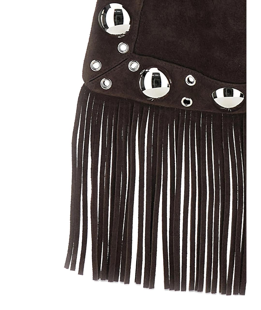 VALENTINO Коричневая кожаная сумка через плечо, фото 4