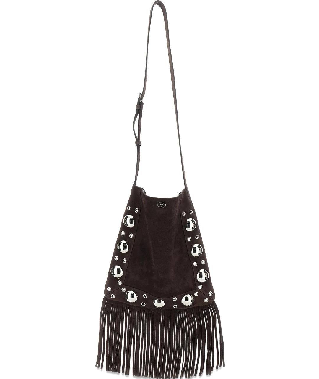 VALENTINO Коричневая кожаная сумка через плечо, фото 1