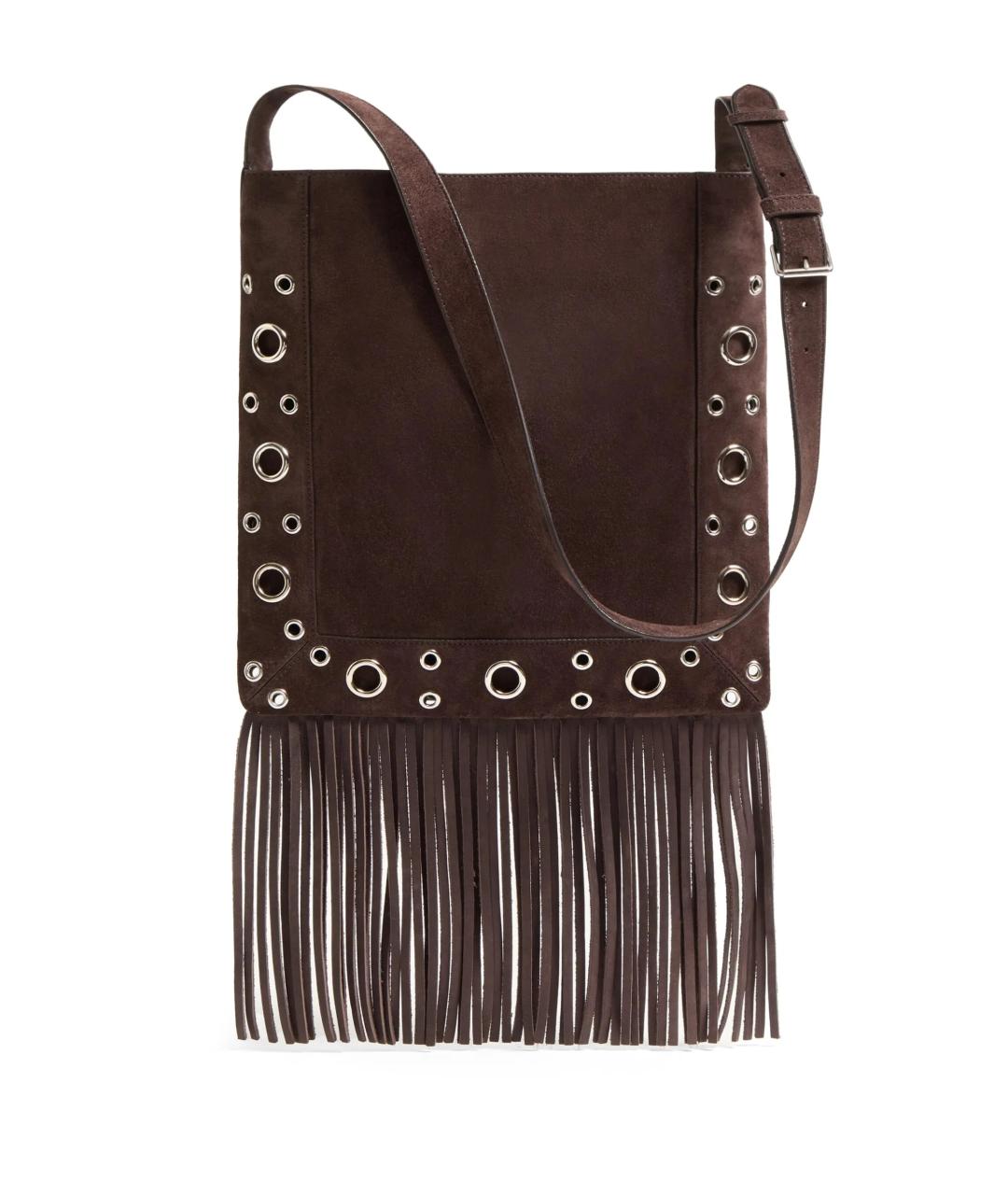 VALENTINO Коричневая кожаная сумка через плечо, фото 3