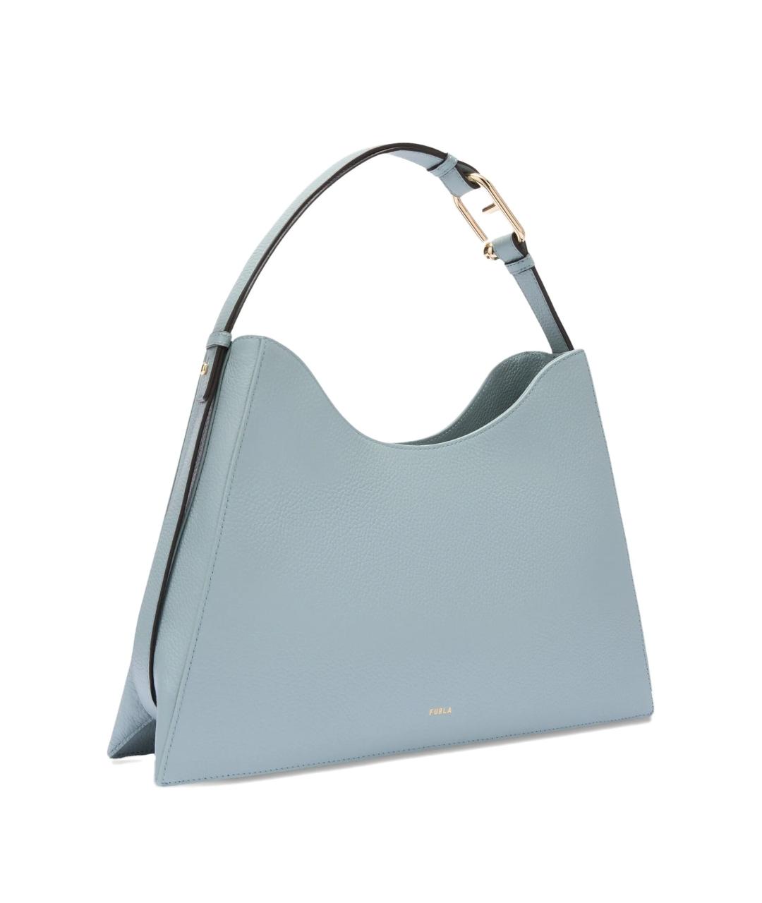 FURLA Синяя кожаная сумка с короткими ручками, фото 2