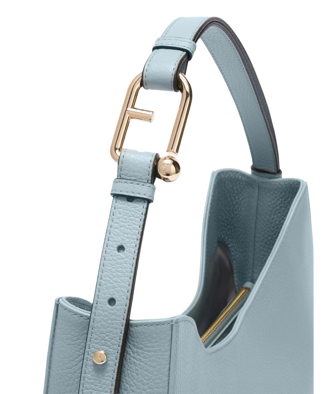 FURLA Синяя кожаная сумка с короткими ручками, фото 3