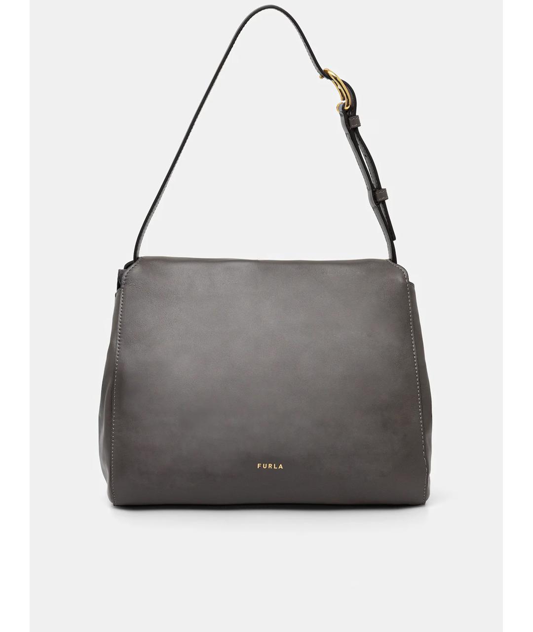 FURLA Серая кожаная сумка через плечо, фото 3