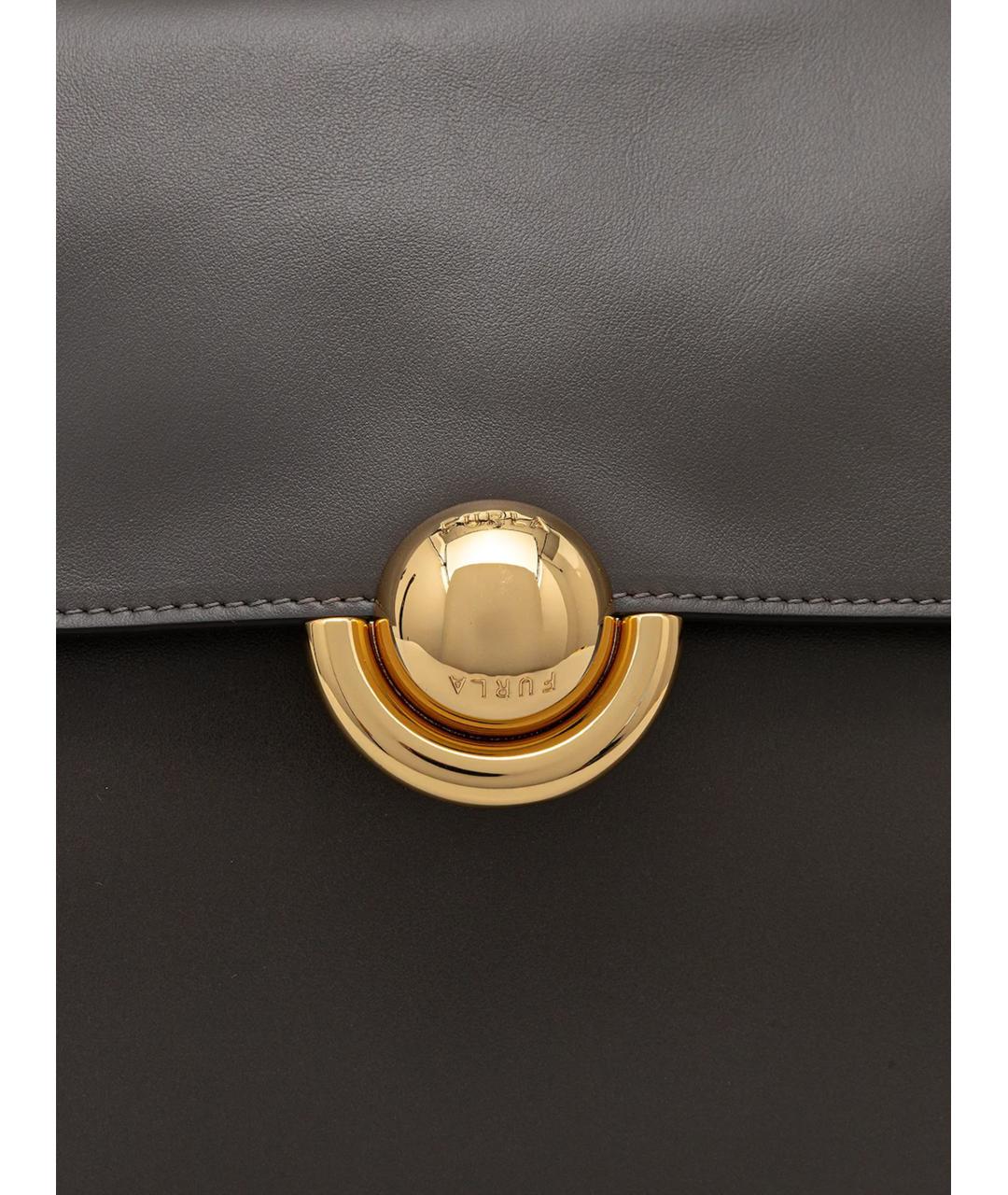 FURLA Серая кожаная сумка через плечо, фото 4