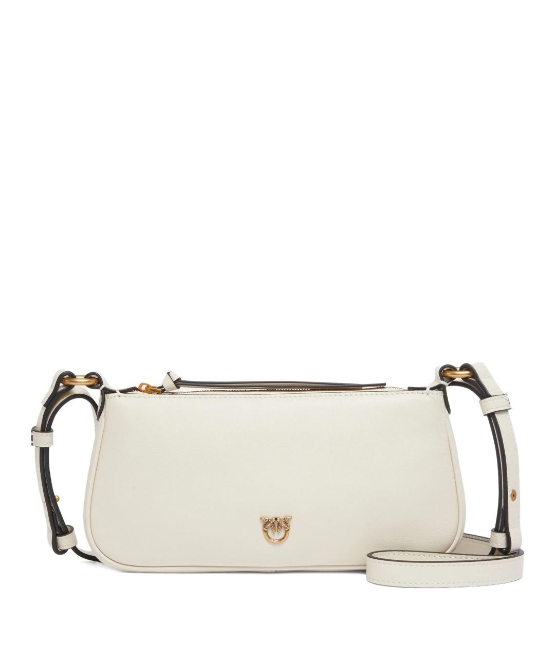 PINKO Белая кожаная сумка через плечо, фото 1