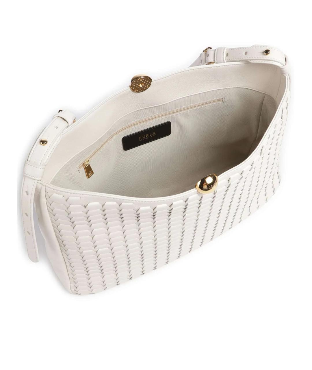 FURLA Белая кожаная сумка через плечо, фото 5