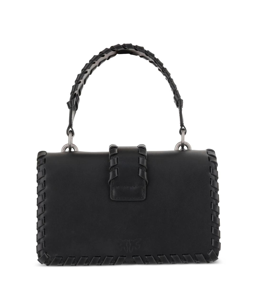PINKO Черная кожаная сумка с короткими ручками, фото 2