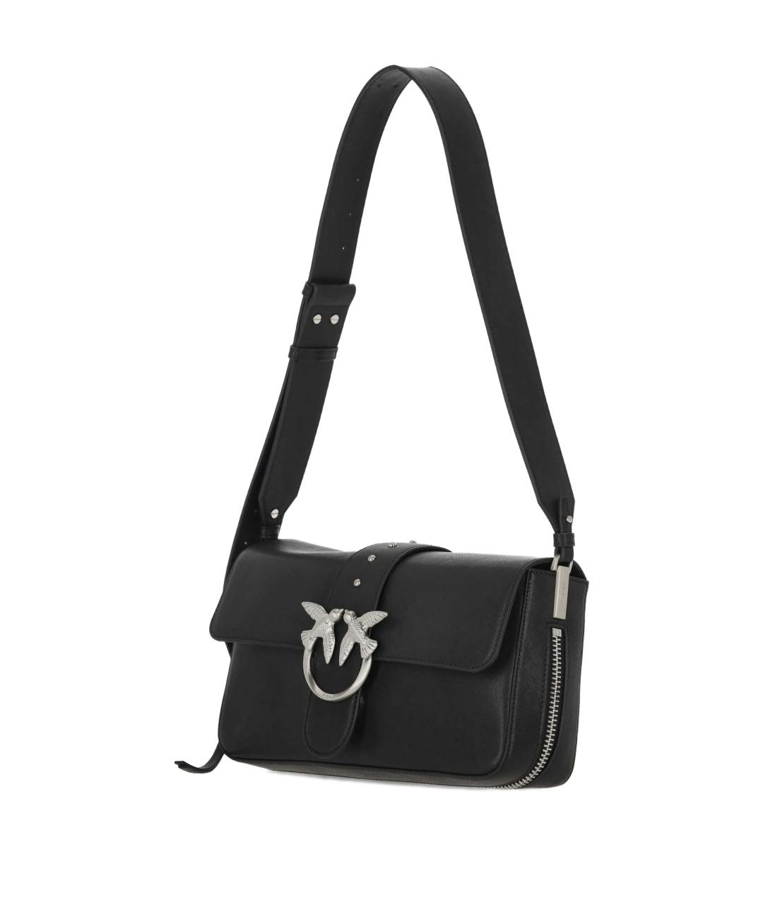 PINKO Черная кожаная сумка через плечо, фото 3