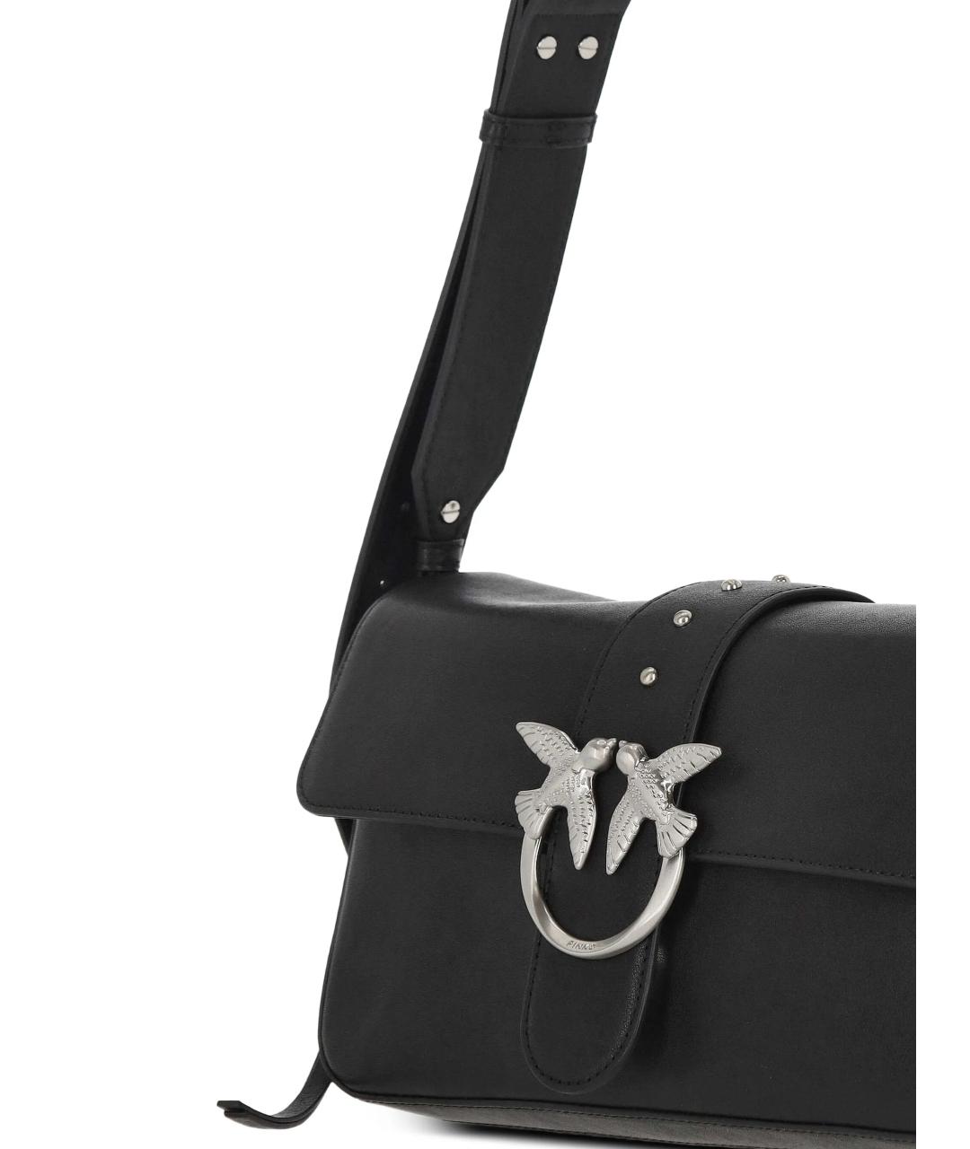 PINKO Черная кожаная сумка через плечо, фото 4